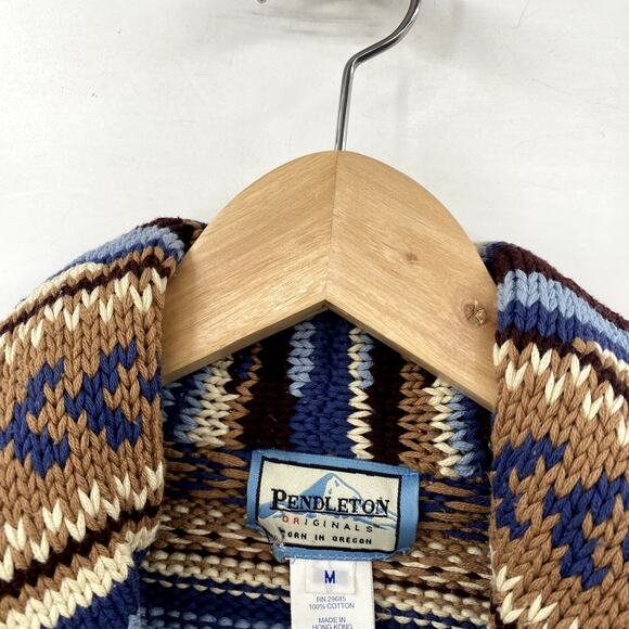 Pendelton Pattern Chunky Knit Cardigan Sweater - Picture 2 of 5